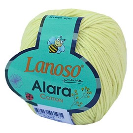 50 g Lanoso Alara Knitting Yarn with 50% Cotton Crochet Yarn Summer Yarn Choice of Colours Colour: 914 Light Yellow