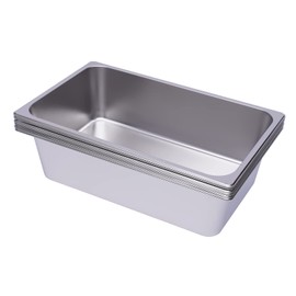 Full Size Steam Table Pans,6-Pack 5.9inch Deep Restaurant Steam Table Pans Commercial,0.7mm/0.03inch Thick Stainless Steel Hotel Steaming Pans 20.87x12.99x5.91inch (5.91inch Deep, Full Size)