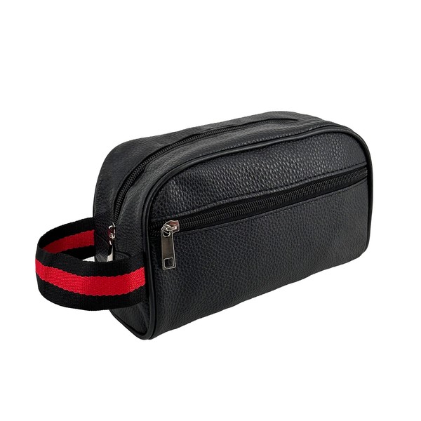 Men's PU Leather Wrist Bag, Beauty Case for Men, Travel Bag, Travel Bag, Handbag, Men's Handbag with Faux Leather Bracelet, COD.2769, Lychee leather