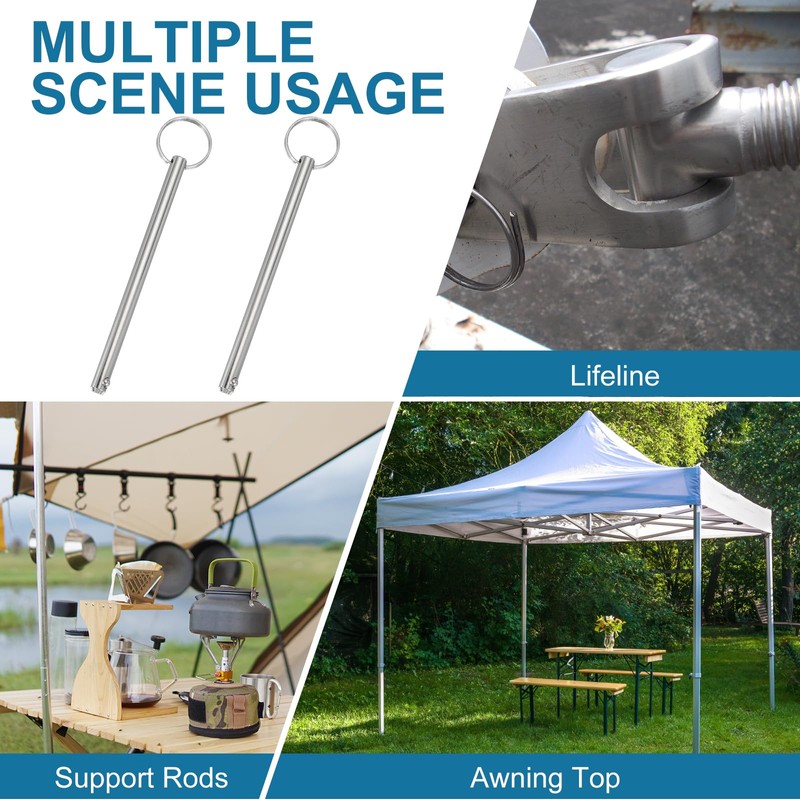 sourcing map Quick Release Pins, Dia 5/16"(8mm) Usable Length 4.17"(106mm)