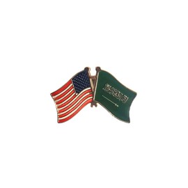 Lunch Money Saudi Arabia - USA Flag Friendship Enamel Lapel Pin