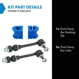 TRQ Front Suspension Kit Sway Bar Bushing Set Sway Bar Stabilizer Link Compatible with 2001-2007 Toyota Sequoia 2003-2006 Tundra
