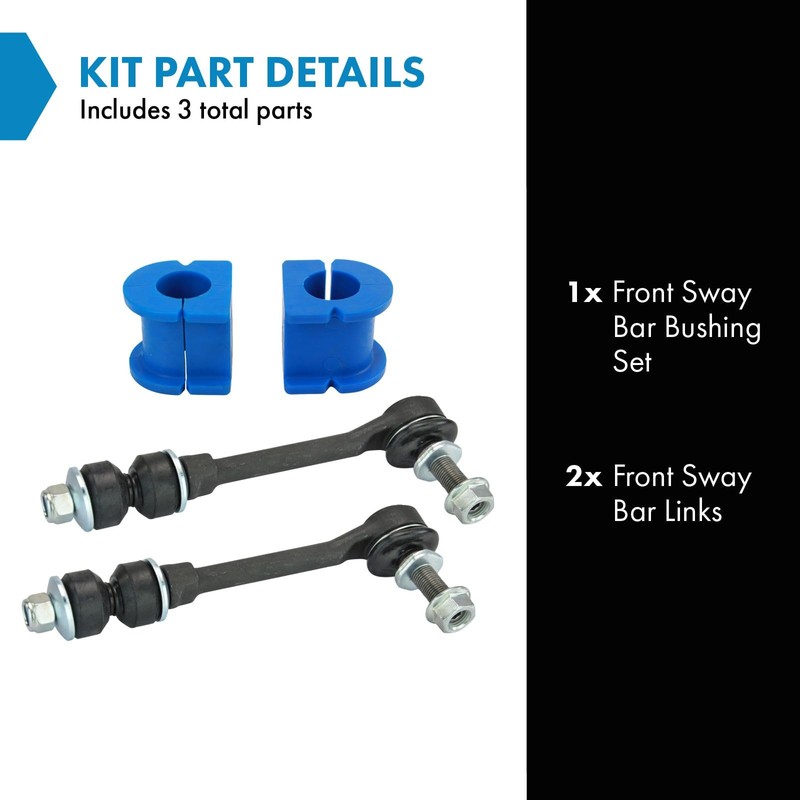 TRQ Front Suspension Kit Sway Bar Bushing Set Sway Bar