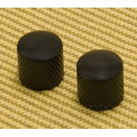 Aftermarket MK-PRESS-003 (2) Black Press-On Dome Knobs For Split Shaft Guitar/Bass
