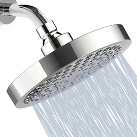 Katezon Shower Head High Pressure Rain, Luxury Showerhead with Chrome Plated Finish, Adjustable Replacement for Your Bathroom Shower Heads, Anti-Clogging Silicone Nozzles(6 Inch)