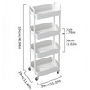 Sywhitta 4-Tier Plastic Rolling Utility Cart with Handle, Multi-Functional Storage