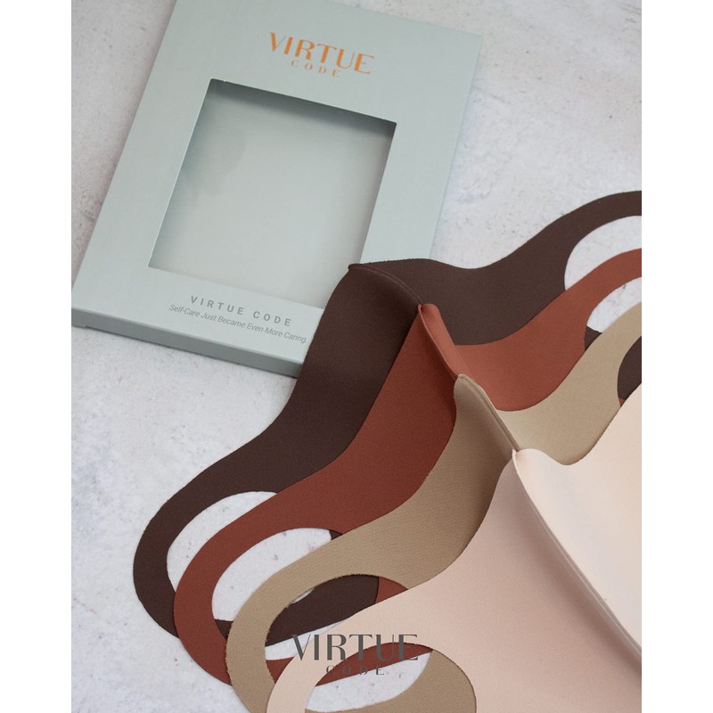VIRTUE CODE Second Skin Cloth Face Mask Pack. 4 Buttery