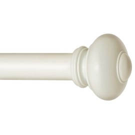 Ivilon Drapery Window Curtain Rod - Knob Design, 1 Inch Rod, 72 to 144 Inch. Ivory/White