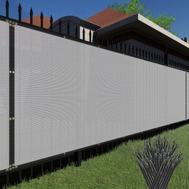 TANG Sunshades Depot Grey/Gray 4'x116' 150 GSM with Zipties Privacy Fence Screen Commercial Construction Site Windscreen Residential Chainlink Fence Netting Cover Privacy Blockage Excellent Airflow
