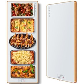 Wanish - Bandeja de calentamiento eléctrica (extra larga de 40 x 12 pulgadas), calentadores de alimentos para fiestas, bufé con termostat...