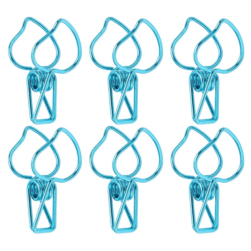 100pcs Binder Clips Cute Cartoon Peach Shape Metal Hollow Tail