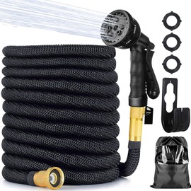 INGEQUIS Manguera de Jardín Expandible hasta 15 Metros, Manguera de Agua Retráctil y Extensible con Pistola de Agua Multifuncional para Regar el Jardín o Lavar el Carro y Mascota