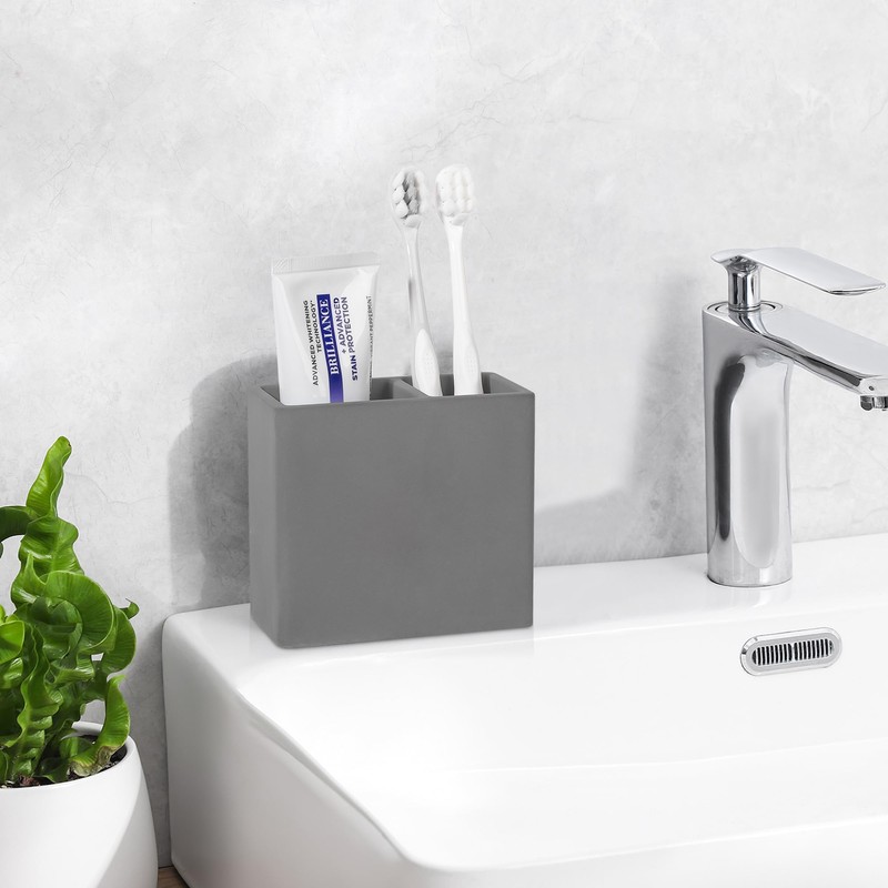 Diatomite Toothbrush Holder 2 Slots Tooth Brush Holder for Bathroom,