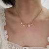 ALRNBY Gold Charm Necklace for Women Dainty Boho Pearl Shell