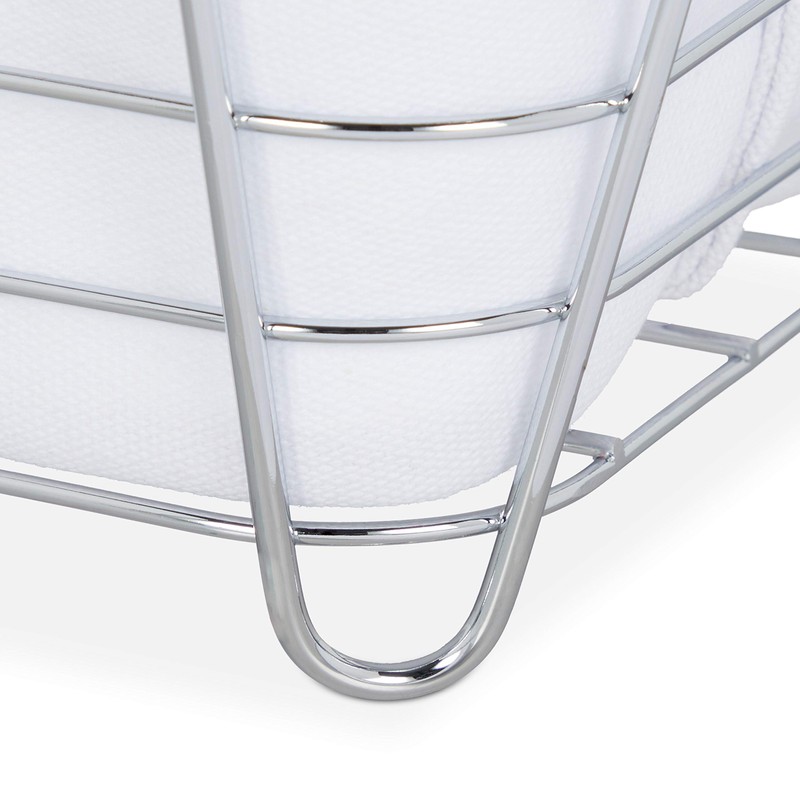 Relaxdays Bread Basket Metal with Fabric Insert, Square, Breakfast Basket