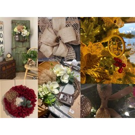 GorinsKani 20 Yards 2.3" Mesh Burlap Woven Wired Ribbon DIY Craft Gift Natural Jute Fabric Ribbon for Wrapping Bow Wreath DIY Craft Party Home Decor