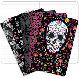 5 x 8 Field Book 5 Pack Set - Line Text/Skulls