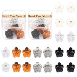 YISSION 20 Pcs Mini Flower Hair Clips for Girls Women Small Flower Claw Clips for Thin Thick Hair Tiny Hair Clips with Box Package Colorful Hair Accessories for Girls Women (5 Neutral Colors)