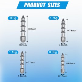 Nail Weights for Bass Fishing Sinkers Weights, 50pcs Wacky Worm Weights Insert Sinkers Weights for Plastic Wacky Rig Bass Fishing 1/8oz