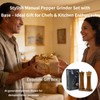 Amestar 2 Pack Acacia Wooden Salt and Pepper Grinder Set,