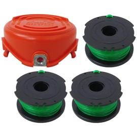 Upgraded SF-080 String Trimmer Spool Line Fit for Black and Decker SF-080-BKP 20ft 0.080" GH3000 LST540 GH3000R LST540B for Weed Eater Auto Feed Single Line with 90583594 Cap Covers Parts