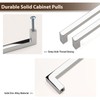 NIZADO 5 Pack Polished Chrome Cabinet Handles, Solid 3 3/4