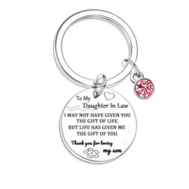 Nfyxcaz Daughter in Law Keychain Daughter-in-Law Gift Ideas Gift for Daughter in Law Wedding Christmas Birthday Gift for Daughter in Law Mother's Day Gift