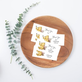 80PCS Classic Pooh Honey Jar Stickers for Baby Shower and Birthday Thank You Stickers Labels Winnie Party Decoration Supplies Dessert Food Decor