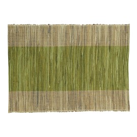 Saro Lifestyle Shimmering Banded Table Placemats (Set of 4), Green, 14"x19"