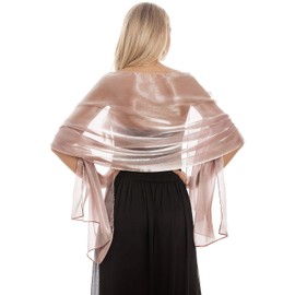 Central Chic Silky Iridescent Dusky Pink Pashmina Wrap Stole Shawl For Weddings Bridal Bridemaids Evening Wear Prom & Parties 24 Colours (Dusty Pink)