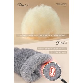 Pawinpaw Women's Winter Gloves, Cold Protection, Warm, Smartphone Compatible, Fluffy Fleece Lined, Thick, Soft, Smartphone Gloves, Cute Solid Color, Cold Weather Gloves, Skull, Stylish, For Commuting,