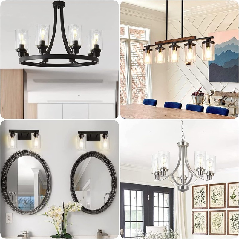 5 Pack Clear Glass Lamp Shade，Glass Shade Covers Replacements for