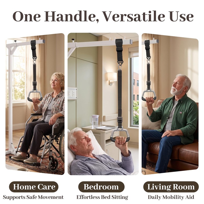 Bedside Trapeze Pull Handle,Bed Trapeze for Elderly Pull Up (Double