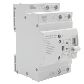 Mini ATS Automatic Transfer Switch 2P 63A 110V, Dual Power Auto/Manual Changeover for Generator/UPS/Solar – DIN Rail Mounted Uninterruptible Power Controller for Home RV Backup, 50/60Hz CE Certified