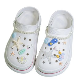 ZAMXHUG Shoe Pin for Croc - Kawaii Shoe Charms for Girls Boys, Cute Charms Stickers for Crocs, Pearl Shoe Pendant for Girls DIY Shoe Jewellery