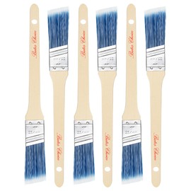 Bates- Paint Brushes, 1-Inch, 6 Pack, Angle Brushes, Treated Wood Handle, Paint Brushes for Walls, Stain Brush, Wall Paint Brushes, Furniture Paint Brushes for Painting Walls, Painting Brush