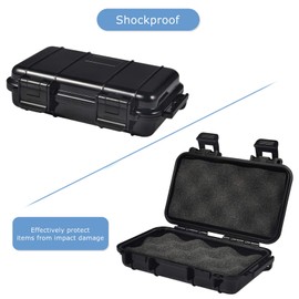 Yosoo Health Gear Waterproof Dry Storage Box, Plastic Shockproof Survival Container Carry Box with 2 U Shape Buckle for Fishing Camping Hiking(S-Black)