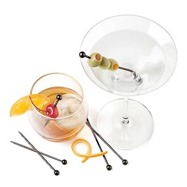 Final Touch Black Chrome Stainless Steel Cocktail Picks (FTA7307-19)