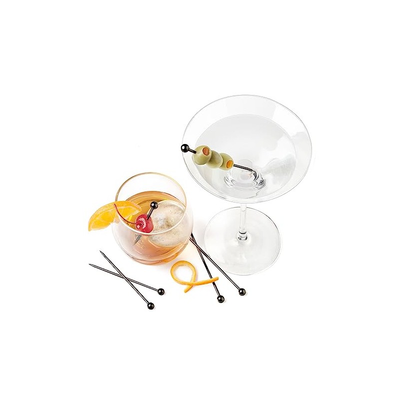 Final Touch Black Chrome Stainless Steel Cocktail Picks (FTA7307-19)