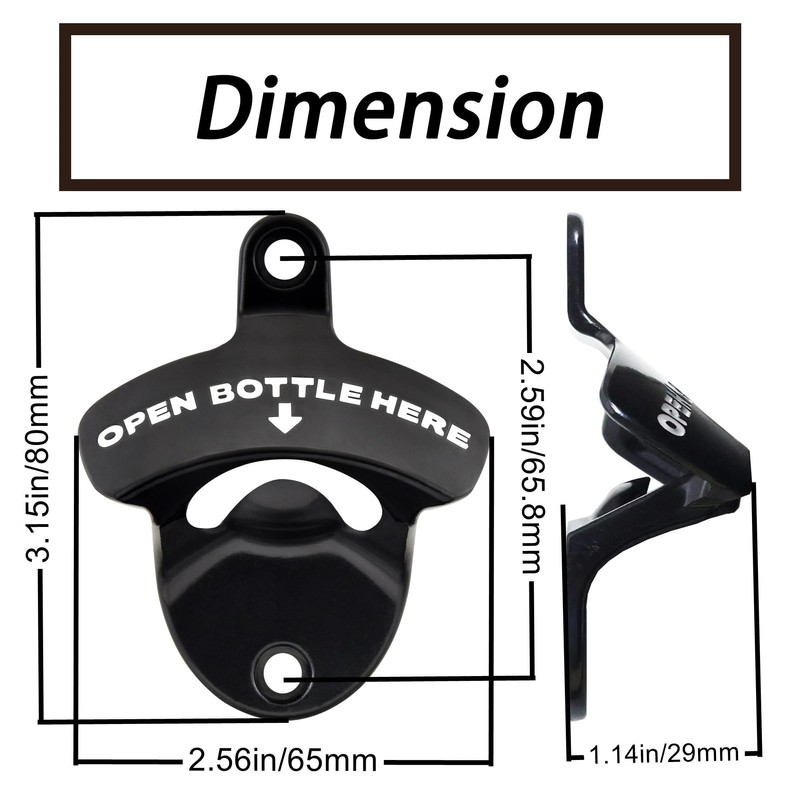 Luwanburg Wall Mounted Bottle Opener OPEN BOTTLE HERE Beer Cap