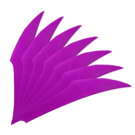 PATIKIL 4 Inch Arrow Vanes, 20 Pack Turkey Feather Fletching Archery Fletch Right/Left Wing for Hunting Target Shooting, Purple-Red