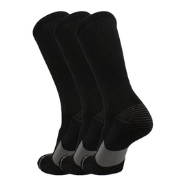 TCK Performance Basketball Socks 3 Pack Crew (Black, Medium)