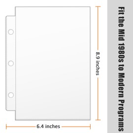Page Protectors for Broadway Play Program and Theater Programs, 50 Sheet Protectors, Fit 5.5 x 8.5 Programs from Mid 1980s to Modern, Binder Sleeves
