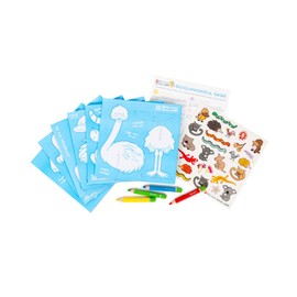 Micador Early Start Color & Play 6-Piece Set - Aussie - Color + Construct 8 Animals - Pop-Out Cards + Activities + Color Pencils + Stickers - Ages 3+