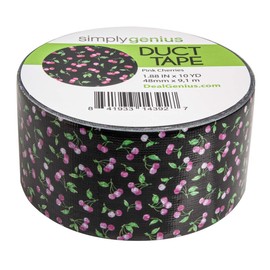 Simply Genius (Single Roll) Patterned Duct Tape Roll Craft Supplies for Kids Adults Colored Duct Tape Colors, Pink Cherries