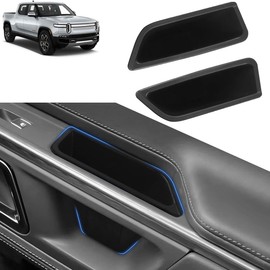 CUCHIYUN Front Row Door Side Storage Box Compatible with Rivian R1T /R1S 2022 2023 Accessories Door Organizer Handle Pocket Tray Black