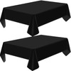 Incisite 2 Pack Black Tablecloth, 259x147cm(58.7x102In) Polyester Table Cover for