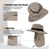 Mens Wide Brim Flap Sun Hat M/L UV Protection Boonie