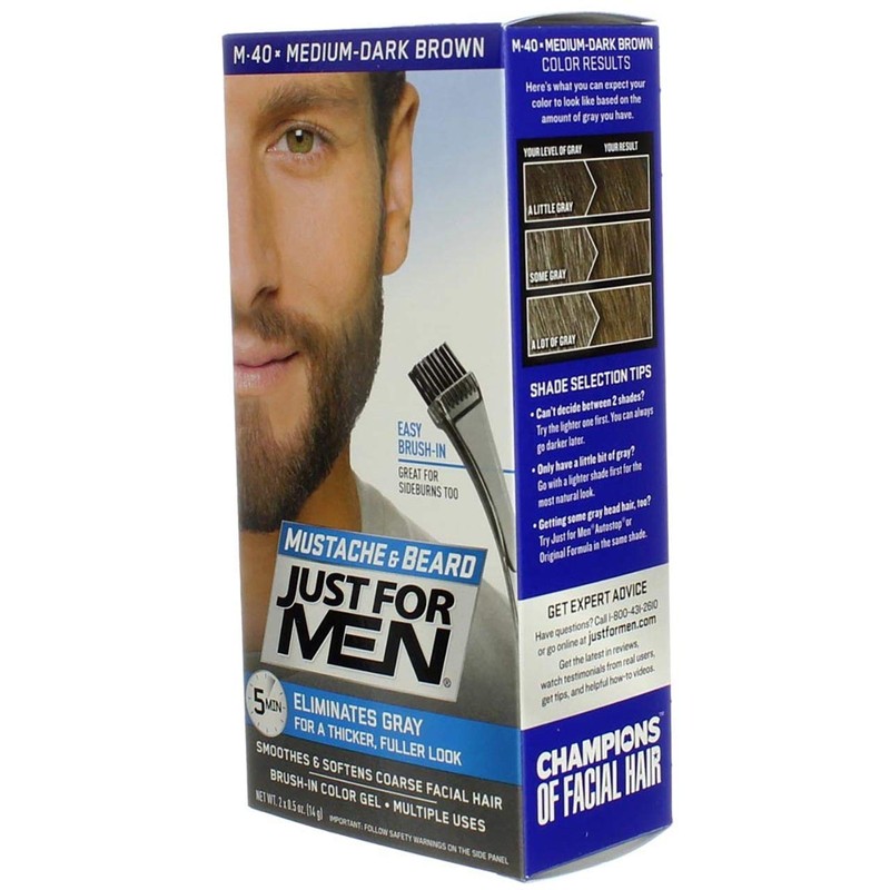 Just For Men Color Gel Mustache/Beard/Sideburns 95 Medium-Dark Brown
