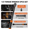 HORUSDY 1/2-Inch Drive Click Torque Wrench Set – 10–170 ft-lb